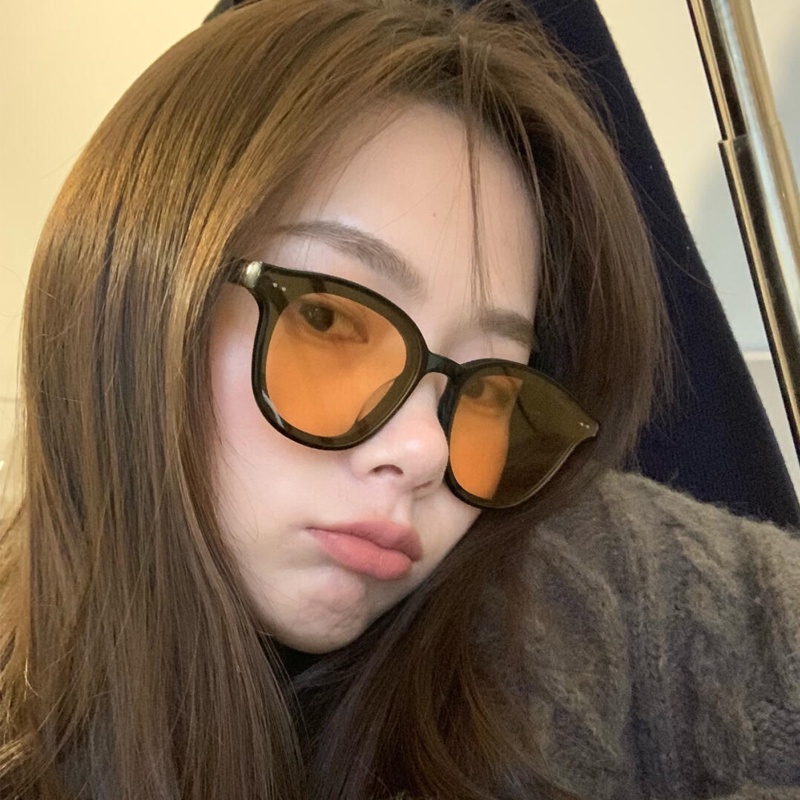 Kính Mát Gọng Tròn Nhỏ Màu Nâu/Đen Thời Trang Mùa Hè Cho Nữ