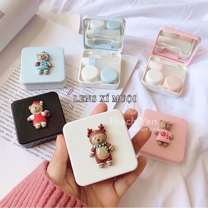 Khay đựng lens gấu Noel