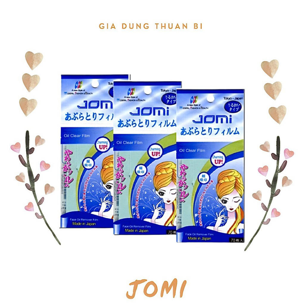 Giấy thấm dầu Jomi Oil Clear Film 70 tờ nhập khẩu chính hãng Nhật Bản
