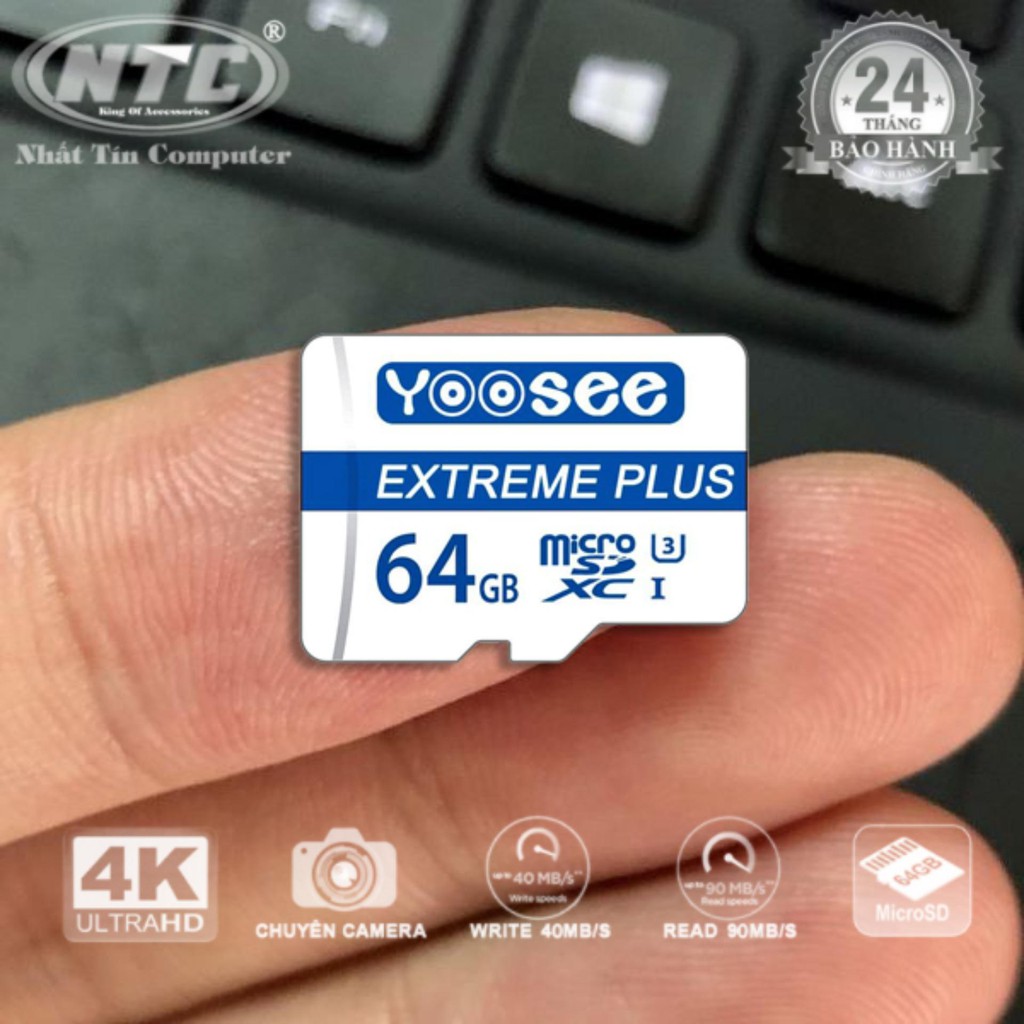 Thẻ nhớ microSDXC Yoosee Extreme Plus 64GB UHS-I U3 4K R90MB/s W40MB/s (Xanh)