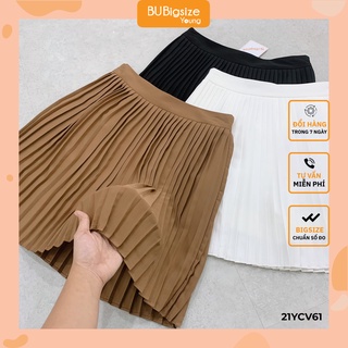 Chân váy ngắn xếp ly BIGSIZE 55kg đến 95kg - 21YCV61 - [BU Bigsize Young]
