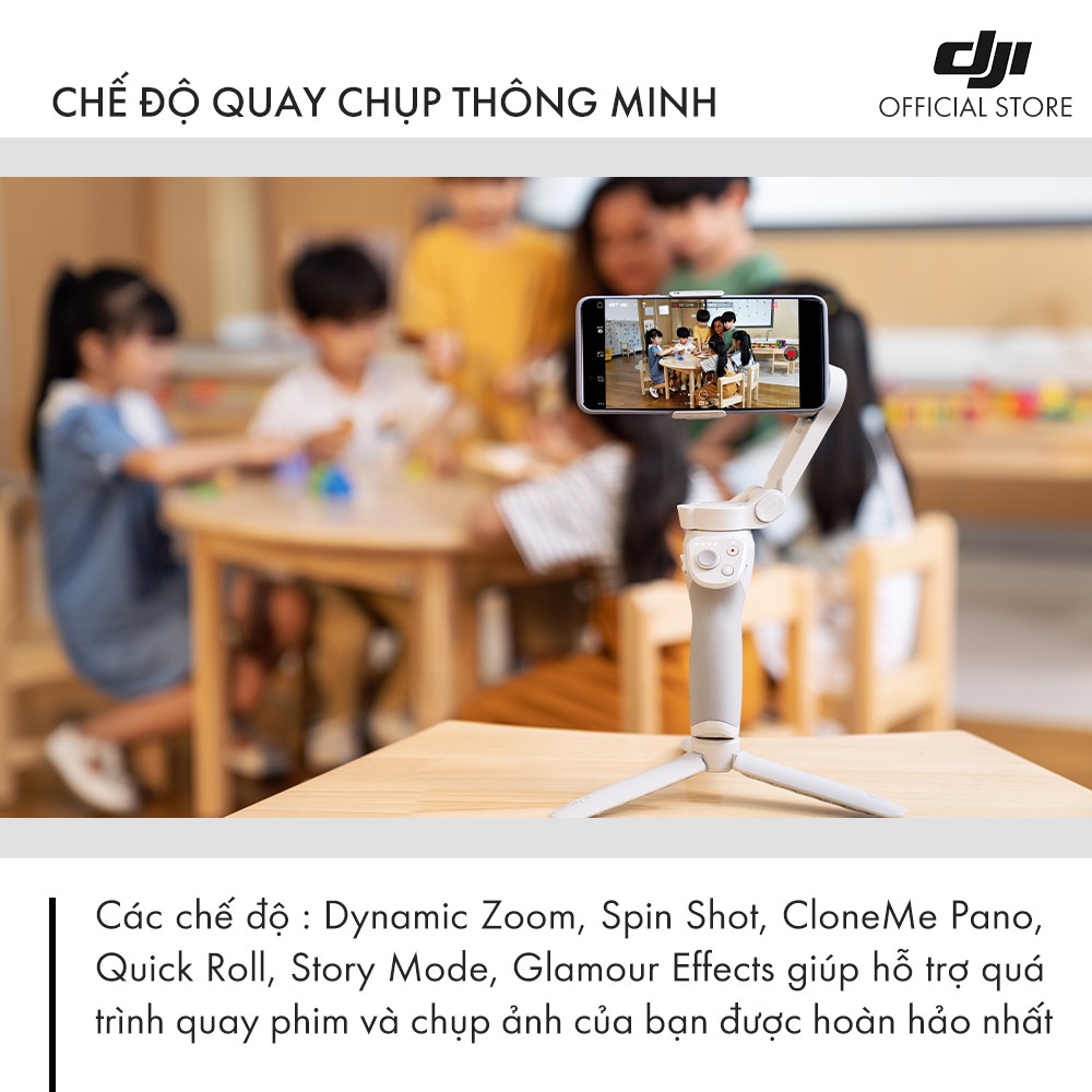 Tay cầm gimbal DJI Osmo Mobile 4 Combo chống rung điện thoại - Hàng chính hãng - Bảo hành 12 tháng