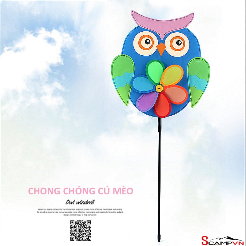 Chong chóng cú mèo 7 màu / Chong chóng cú mèo đạp xe 7 màu CLS