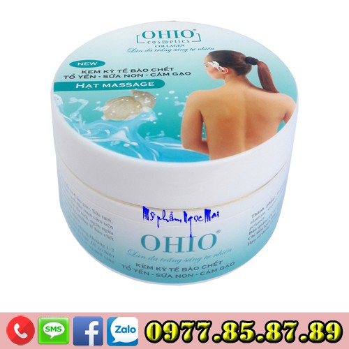 OHIO - Kem kỳ tế bào chết dưỡng chất Tổ yến - Sữa non - Cám gạo OHIO NEW DAY (150g)