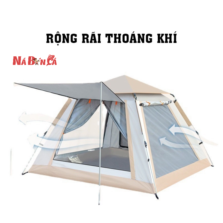 Lều dã ngoại tự bung 4-6 người chống nước chống tia tử ngoại KT 2m4x2m4 - Lều cắm trại du lịch [DCP8]