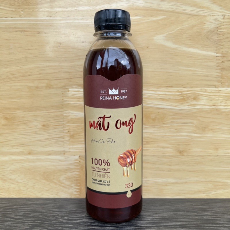 330ml (400-460gr) Mật Ong Hoa Cà Phê Nguyên Chất Chưa Qua Xử Lý Công Nghiệp - 100% Tự Nhiên - Chai Nhựa - Reina Honey