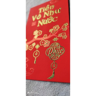 BAO LÌ XÌ 2022 NHUNG ÉP KIM CAO CẤP 3D LOẠI LỚN XẤP 6 CÁI