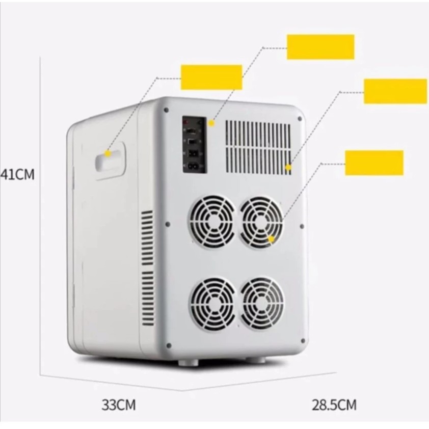 Tủ lạnh mini 20L cao cấp Huyndai sử dụng được 12V 220v nhập khẩu