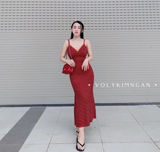 Váy 2 dây kẻ sọc cúp ngực❣️