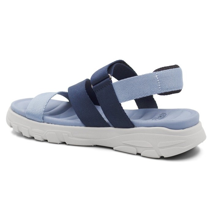 Giày sandal quai chéo nữ, xăng đan cực êm NESTY SB1204 xanh biển phối màu