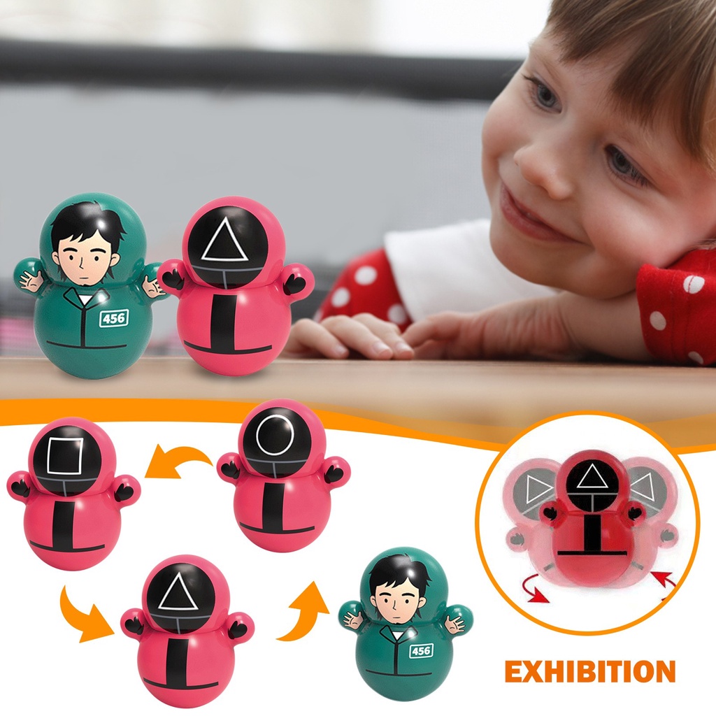 10 gói Lật Đật Đồ Chơi Hình Người Mập Hoạt Hình Màu Xanh Dương Mini Dành Cho Trẻ Em