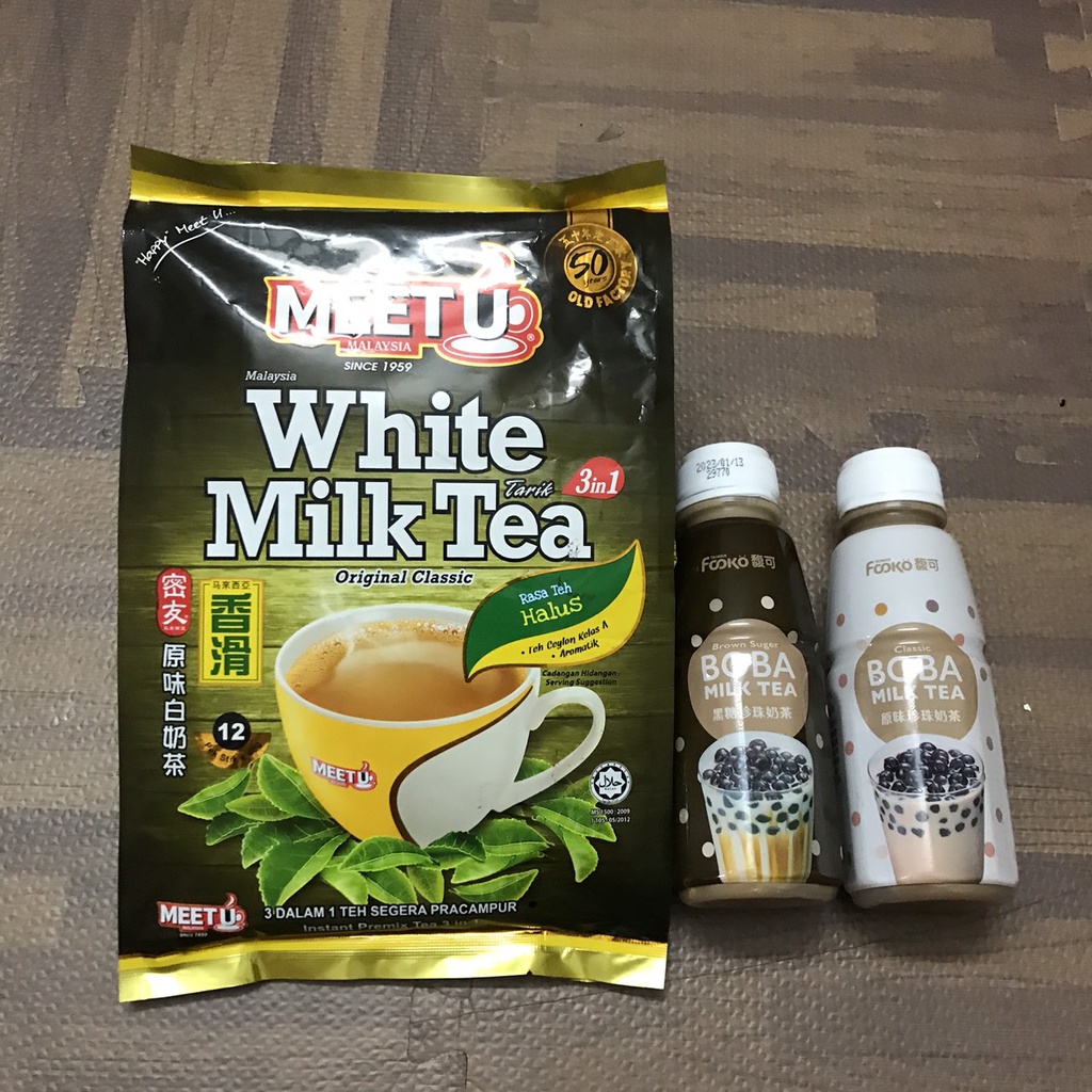 Trà Sữa Tự Pha  Malaysia  Meet U White Milk Tea 3 in 1 Túi 480g (12 túi )