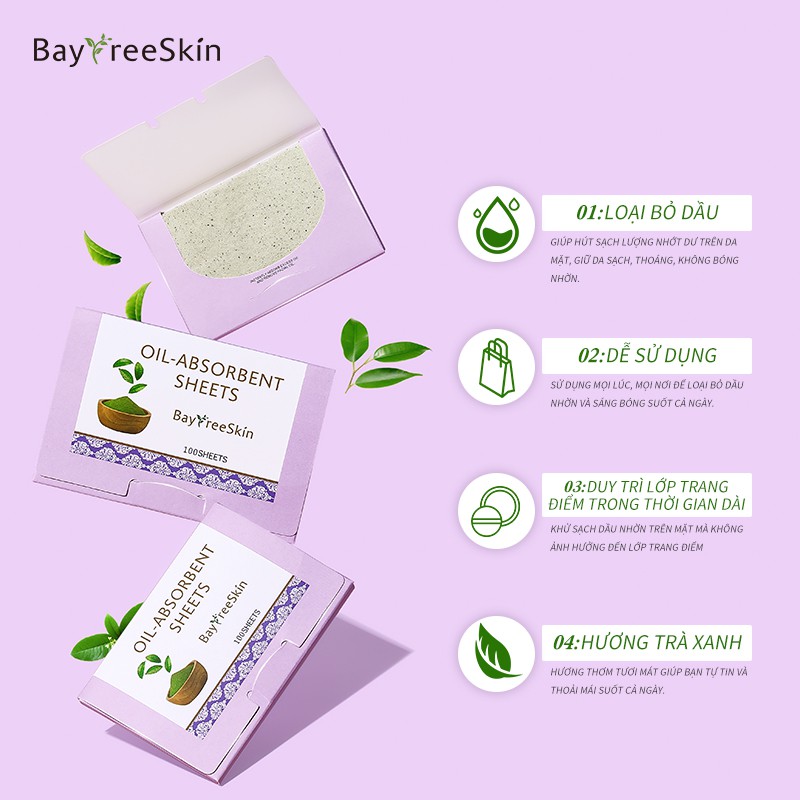 [Hàng mới về] Set 100 giấy thấm dầu Bayfree làm sạch da mặt sử dụng tiện lợi  | BigBuy360 - bigbuy360.vn