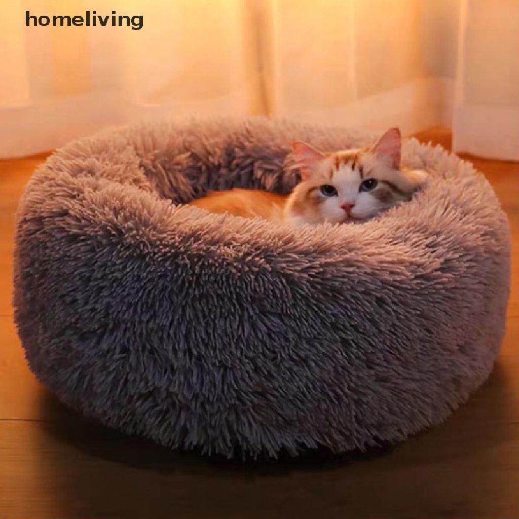 homeliving Comfy Calming Dog/Cat Bed Round Super Soft Plush Pet Bed Marshmallow Cat Bed .