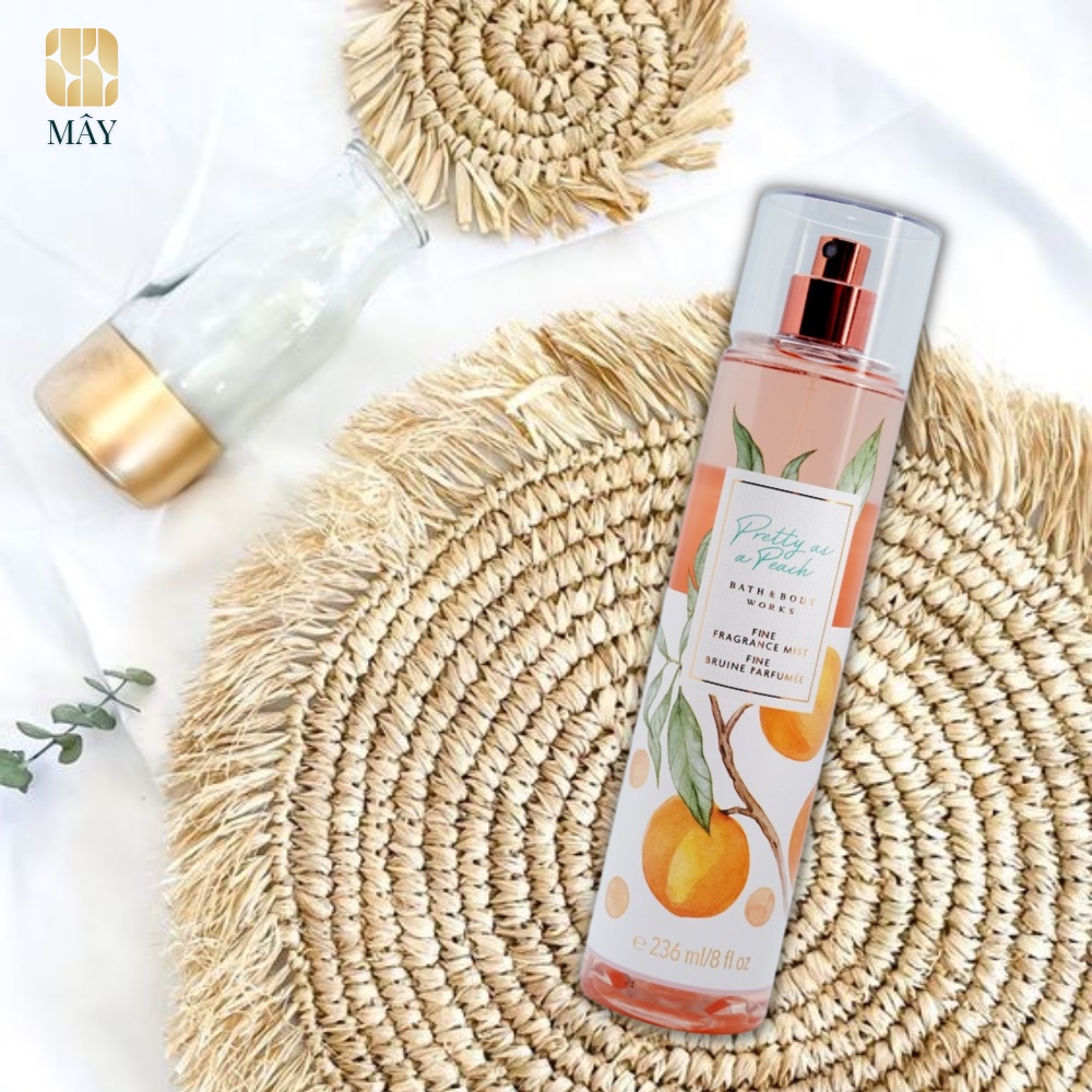 Body mist PRETTY AS A PEACH - xịt khử mùi toàn thân mùi Body Mist Bath And Body Works Mỹ 236ml