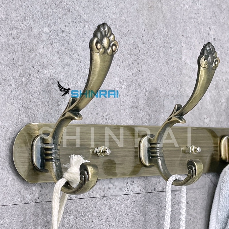 ( SHINRAI ) Móc Treo Quần Áo , Móc Treo Đồ Đa Năng Cổ Điển Châu Âu Phoenix Q3 Xanh Xước Dán Tường