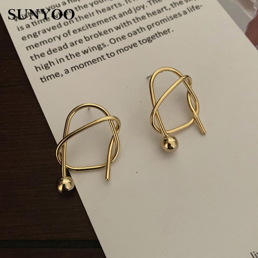  For Women Twist Knots Fashion Jewellery Gold Plated Earrings Minimalist Trendy