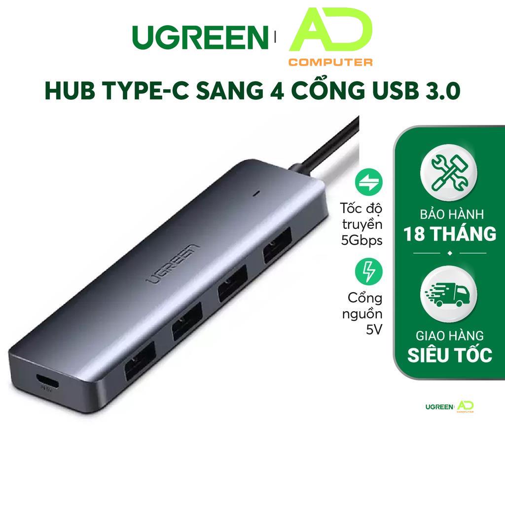Hub USB type C sang 4 cổng USB 3.0 hỗ trợ cổng nguồn Micro USB 5V UGREEN CM219 CM136