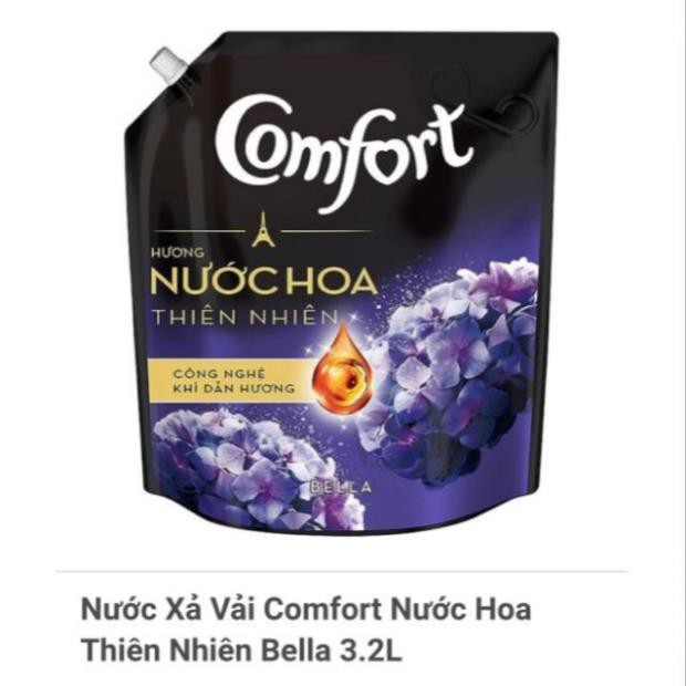 Nước Xả Vải Comfort Hương Nước Hoa Thiên Nhiên Bella (3.2L)( mầu tím)