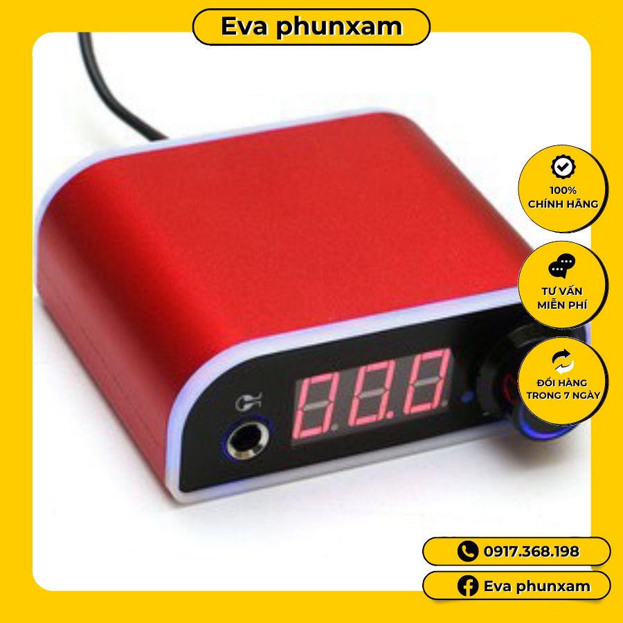 Máy Pen mini 5.0 plus hai đầu phun môi mày mí đi tatto bong đậm kèm nguồn led 7 màu không dùng bàn đạp