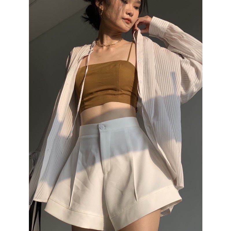 Quần short nữ ống loe rộng quần đùi nữ ống rộng thời trang chất tuyết mưa mềm mịn không nhăn