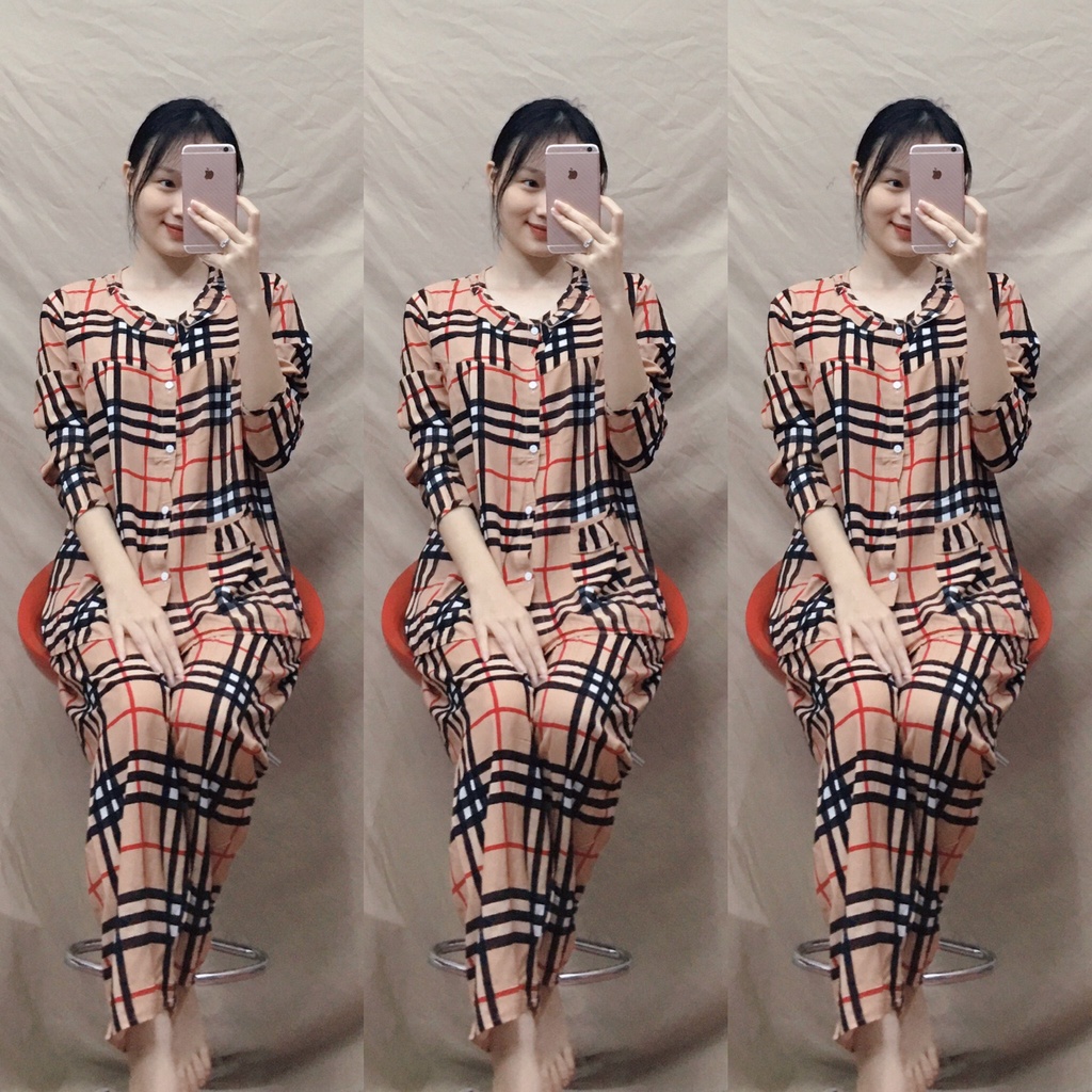 Bộ Đồ Bầu Thời Trang Mặc Nhà Chất Lanh Kết Hợp Sau Sinh
