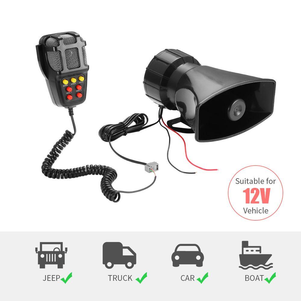 Còi Hú Khẩn Cấp 7 Tông 12V 80W 7 Âm Thanh Dễ Lắp Đặt Cho Xe Hơi