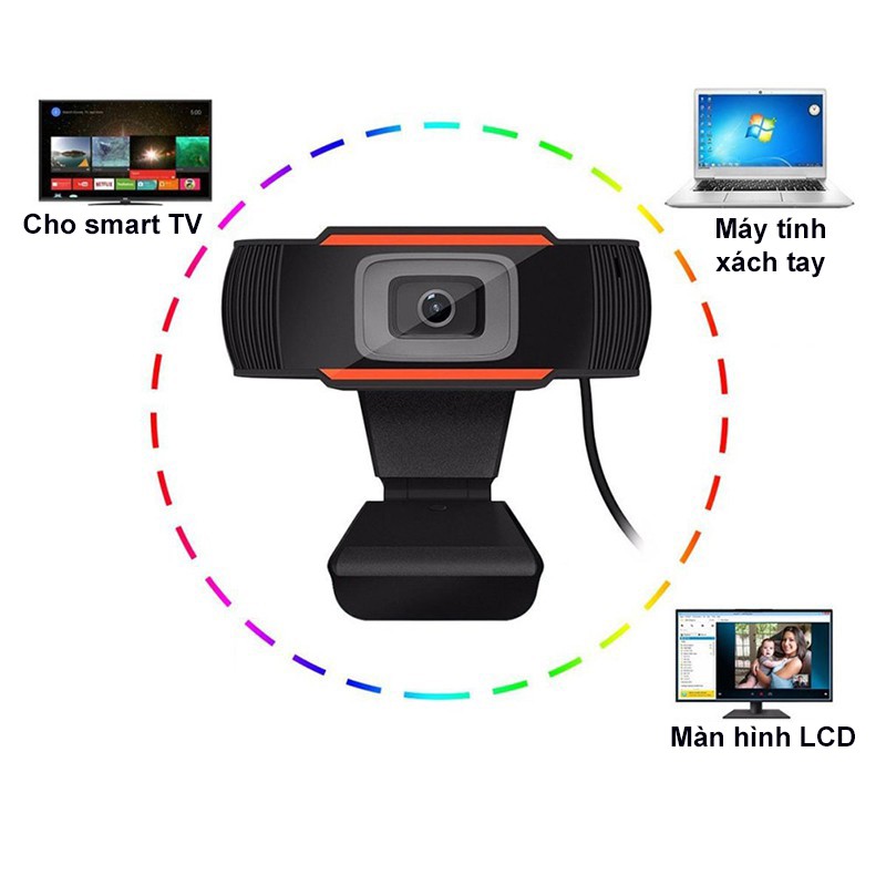 Webcam Máy Tính Full HD Siêu Nét 1080P Xoay 360 Độ, Tích Hợp Thu Âm - Phù Hợp Học Họp Trực Tuyến Online | BigBuy360 - bigbuy360.vn