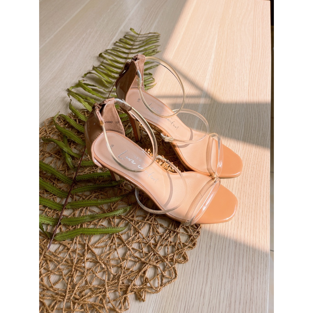 Giày cao gót NEW LOOK màu hồng xuất dư xịn gót nhọn, quai trong suốt cực đẹp, phù hợp mọi outfit
