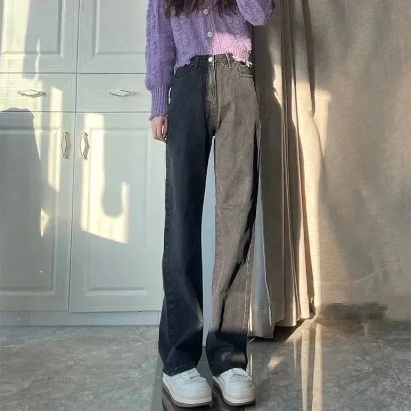 Quần Jeans Ống Suông Nam Nữ Unisex Màu Đen Khói Basic Cạp Cao Cạp Cao Phong Cách Ulzzang Hàn Quốc Chất Jean Loại 1