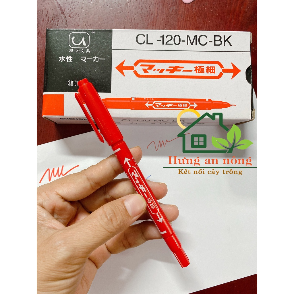 Bút kim - bút lông dầu 2 đầu ngòi 0.5mm - 1mm