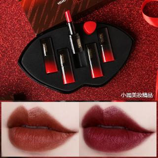 Set 5 Son Môi Thiết Kế Vỏ Họa Tiết Lá Phong Đỏ Sang Trọng