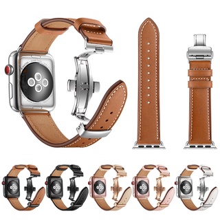 Dây đeo thay thế bằng da chất lượng cao cho Apple watch Ultra 49mm Series  8 7 6 se 5 4 3 2 1 45mm 41mm 40mm 38mm 42mm 44mm