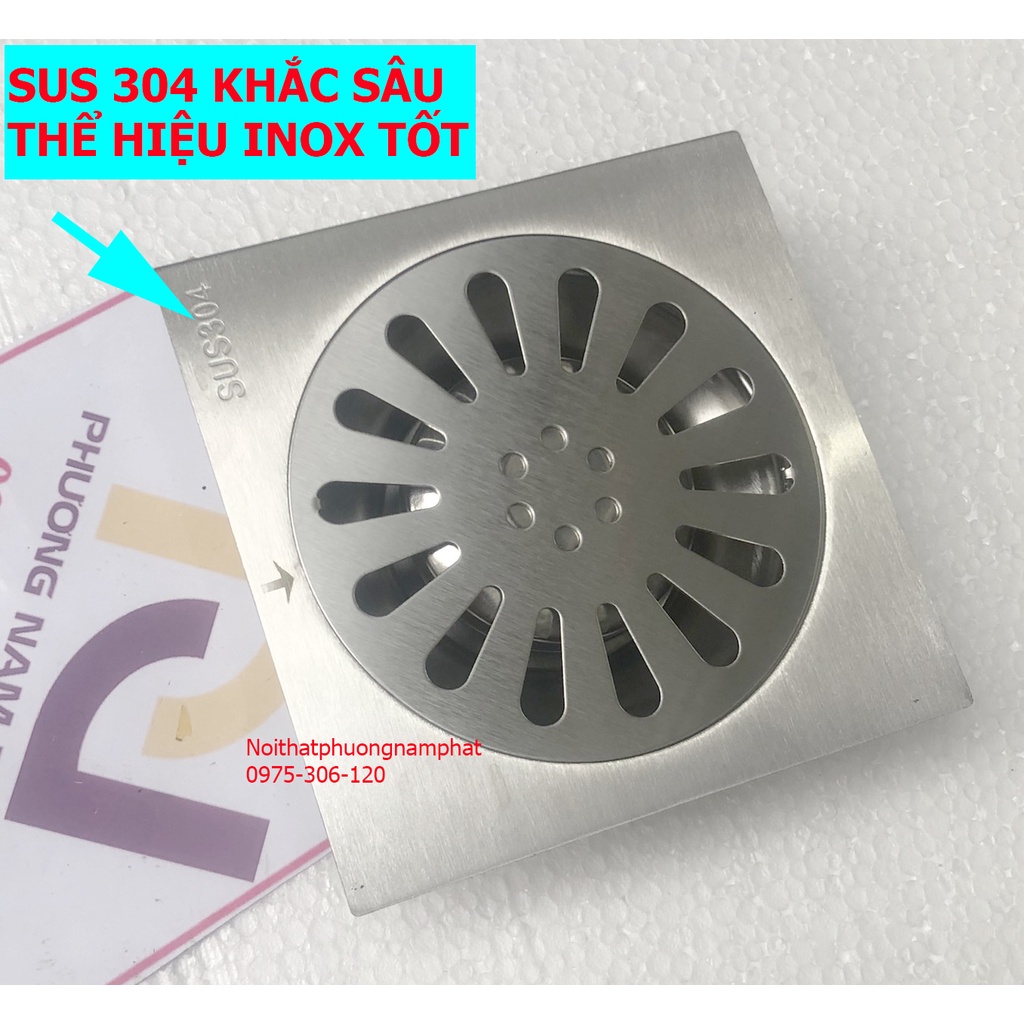 [HỐ GA DÀY] Phễu thoát sàn lược rác Hố Ga Thoát Nước Sàn Bằng 100% INOX 304 HG4 chống hôi