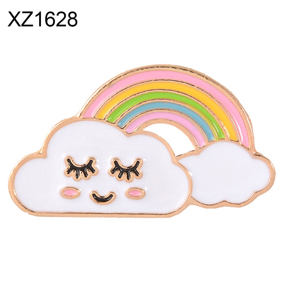 YOML✔Creative Unisex Cartoon Rainbow Bridge Brooch Pin Enamel Denim Backpack Badge