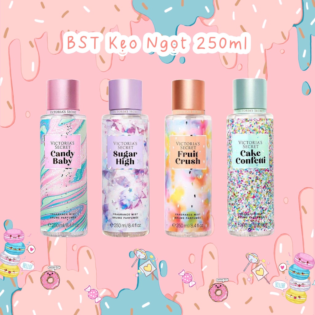 [BST Kẹo Ngọt] Xịt Thơm Toàn Thân Body Mist Victoria's Secret 250ml Mùi Kẹo Ngọt Dễ Thương 🍭🍬