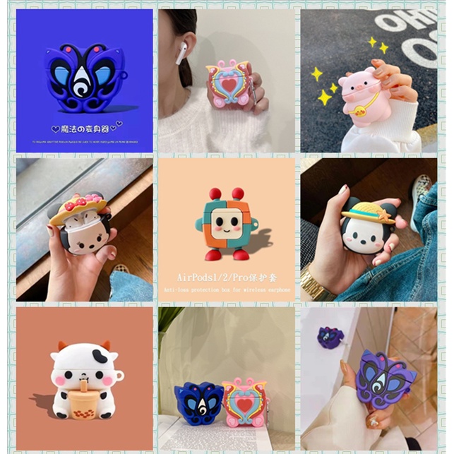 Vỏ Bảo Vệ Hộp Sạc Tai Nghe REMAX TWS 50I Bằng Silicon Hình Nhân Vật Hoạt Hình 3D Dễ Thương