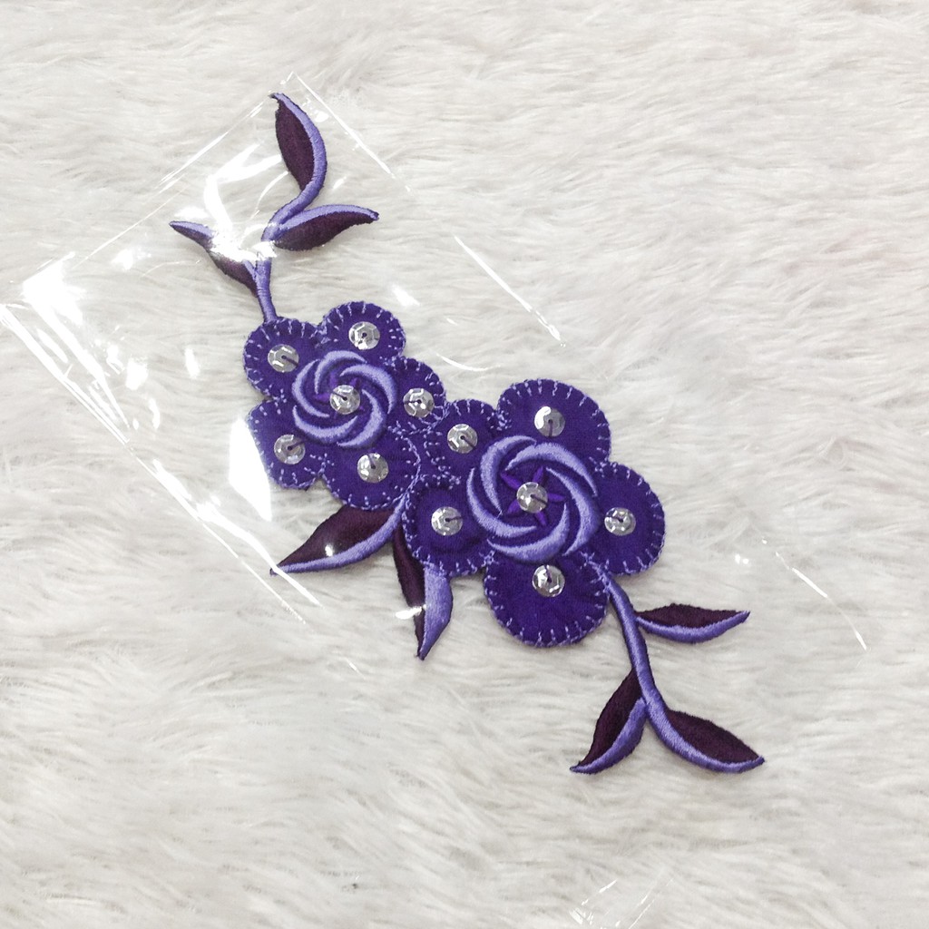 Bông thêu sẵn 3d vải kết nhiều màu trang trí áo dài váy đầm