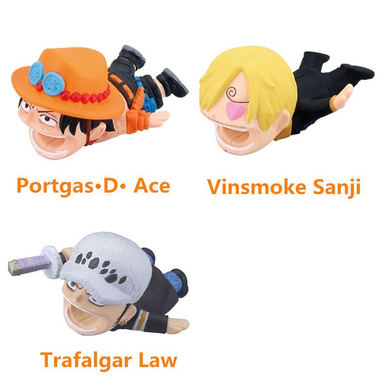 Phụ kiện bảo vệ đầu dây cáp sạc hình các nhân vật anime One Piece dễ thương