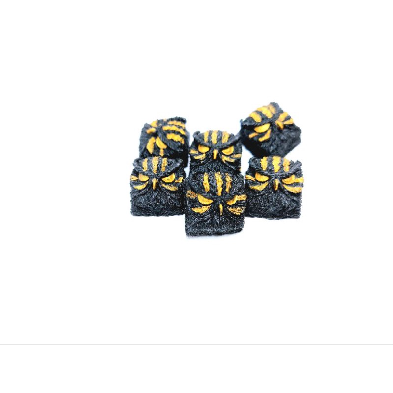 Keycap resin Keypora clone tone đen vàng nhũ trang trí bàn phím cơ gaming