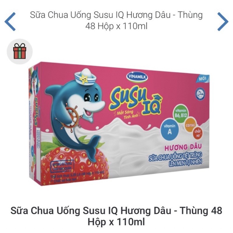 Sữa chua uống Susu hộp 110ml thùng 48h