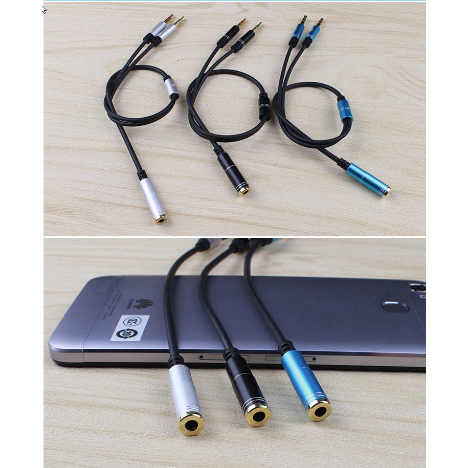 Dây 2 đầu Jack loa 3.5 chuyển tai nghe phone thành loa và mic máy tính / gộp audio và mic 3.5 ra tai nghe