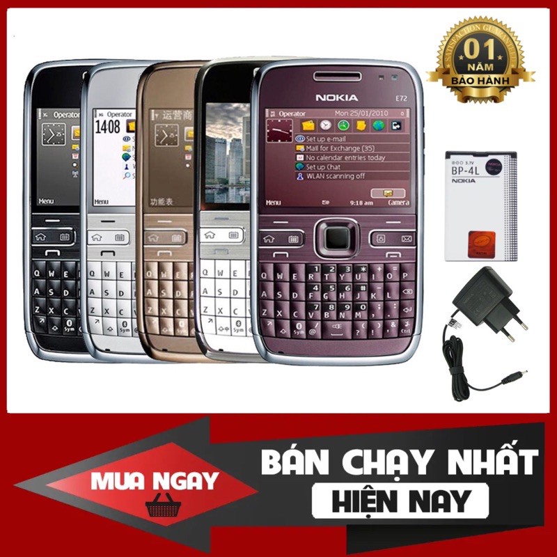 [Mã ELMS5 giảm 7% đơn 300K] Điện thoại Nokia E72 Wifi, 3G [Bảo hành 12 tháng]