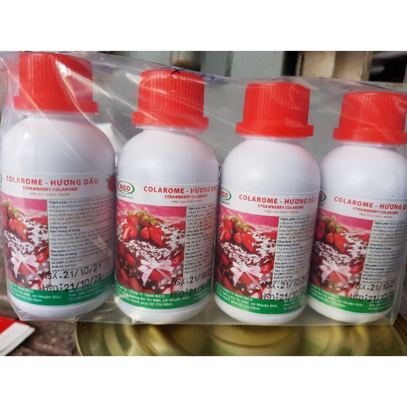 Hương thực phẩm Bico 100g hương lá dứa, môn, sầu riêng, dâu, cam 100g