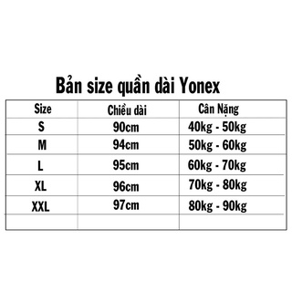 QUẦN YONEX DÀI NAM NỮ