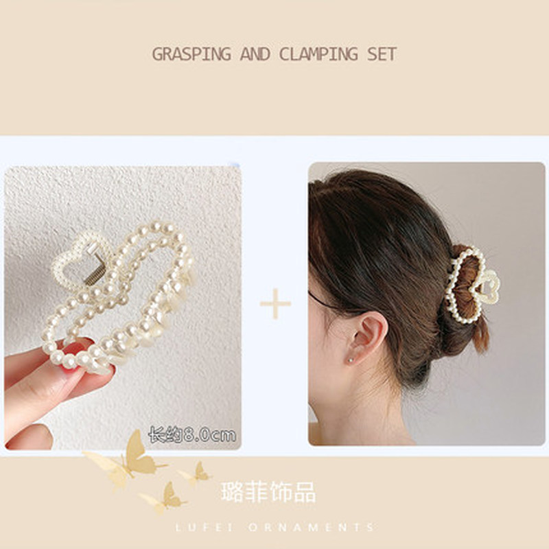 Kẹp Tóc Đính Ngọc Trai Nhân Tạo Đơn Giản Phong Cách Hàn Quốc