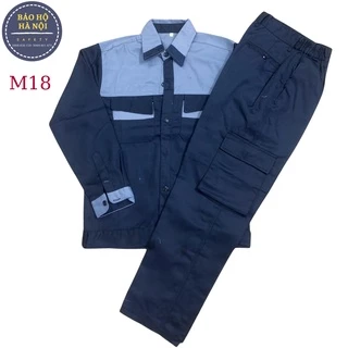 Bộ bảo hộ lao động may kỹ, quần áo bảo hộ lao động hàng đẹp M18