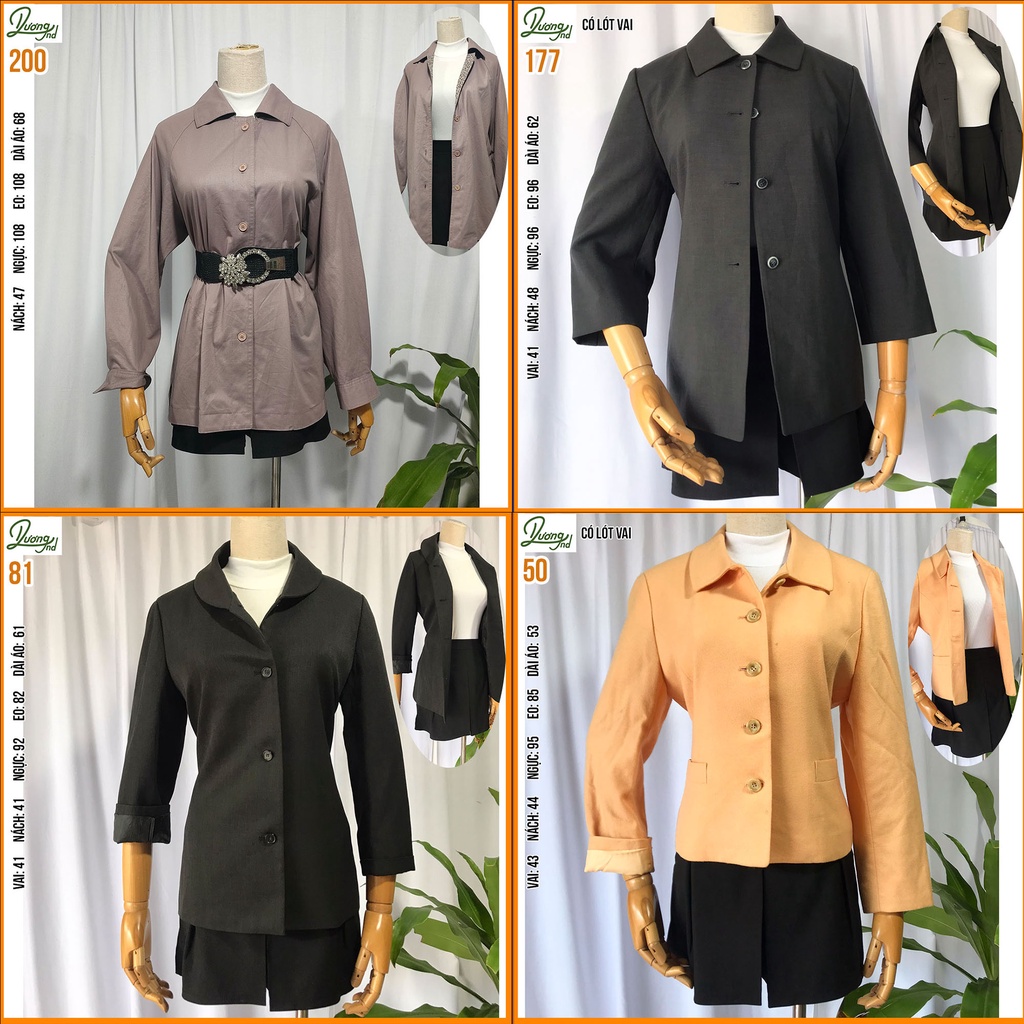 Áo Blazer Nữ Cổ Sơ Mi khui kiện Nhật Hàn Âu Mỹ 2hand