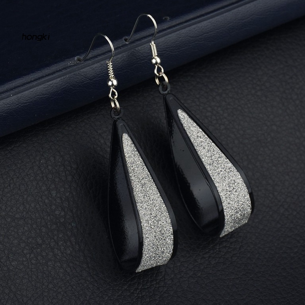 Bông Tai Hợp Kim Hình Giọt Nước Rỗng Đơn Giản Cho Nữ