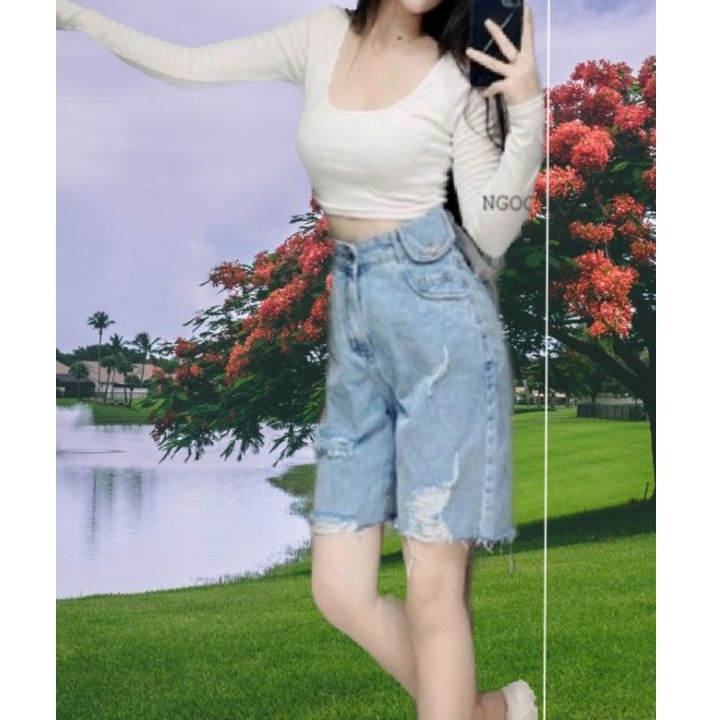 QUẦN NGỐ NỮ JEANS ❤️ (MUA 2 GIẢM 9K) ❤️ QUẦN JEAN NGỐ ĐÙI RÁCH, TÚI NẮP ,KIỂU